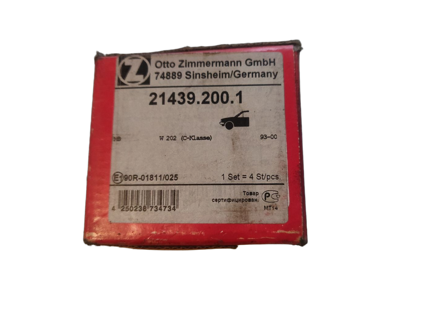 Колодки тормозные дисковые, комплект Otto Zimmermann на Mercedes C