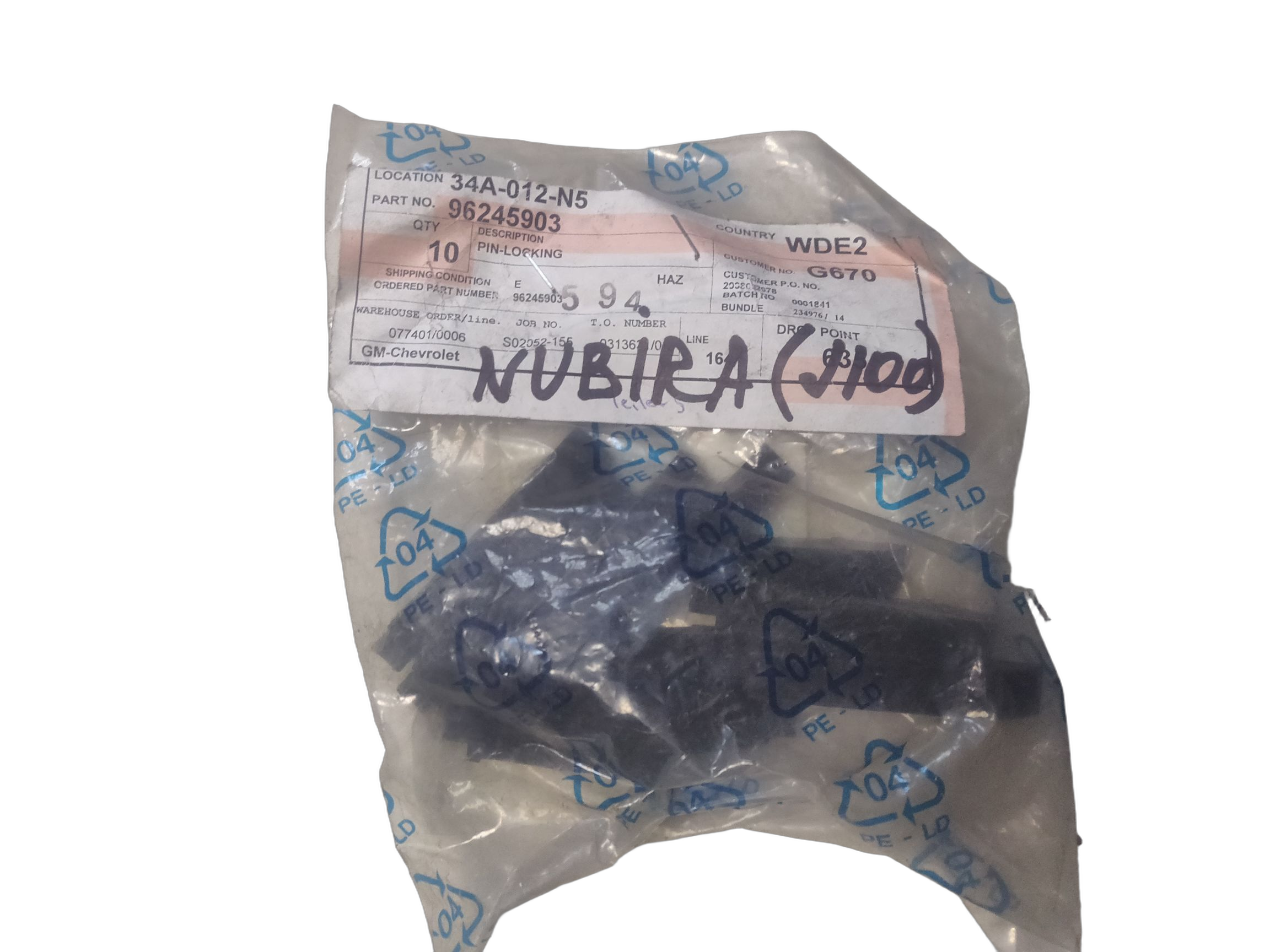 Штифт GM на CHEVROLET NUBIRA (J100), NUBIRA (J150)